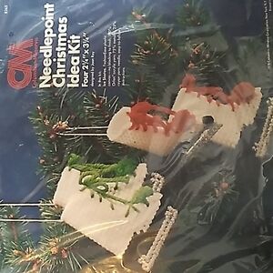 Vintage 1980s needlepoint Christmas idea kit